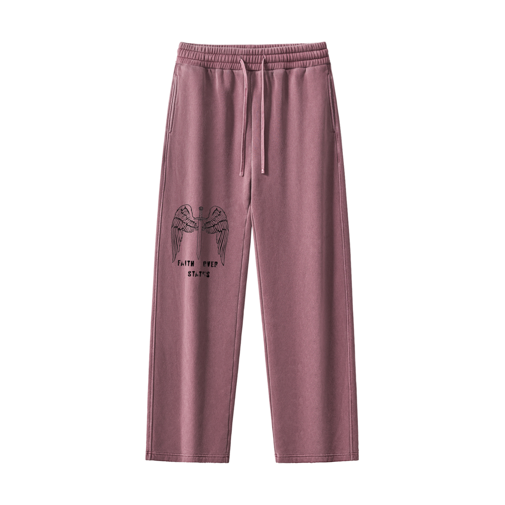 Frayed Enzyme Washed Fleece Sweatpants