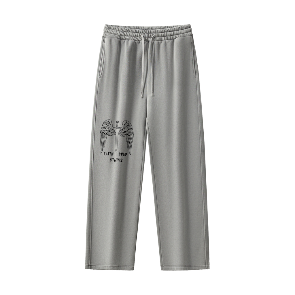Frayed Enzyme Washed Fleece Sweatpants